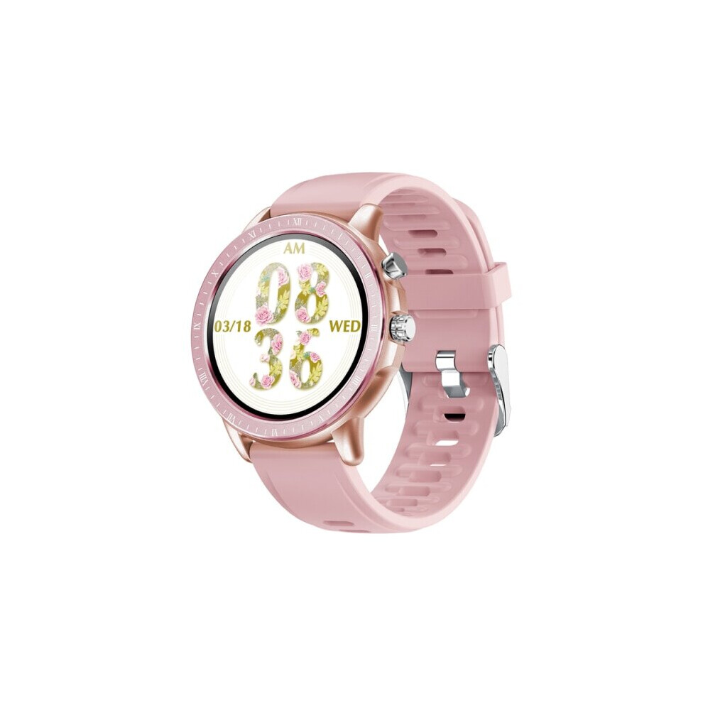 Smart Watch Women 1.3 Inch Full Touch Round Screen Fitness Tracker Smartwatch Watches(Pink) Pink 8181357319068