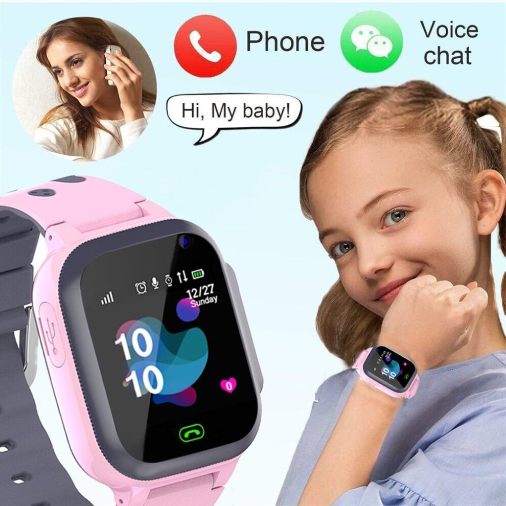 Kids Watches Call Kids Smart Watch For Children SOS Waterproof Clock Girls Smart Watches Pink on OnBuy