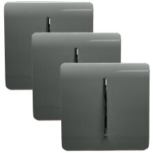 Trendi 1 Gang 2 Way 10 Amp Rocker Chrome Light Switch Glossy Charcoal (3 Pack)
