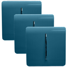Trendi 1 Gang 2 Way 10 Amp Rocker Chrome Light Switch Glossy Midnight Blue (3 Pack)