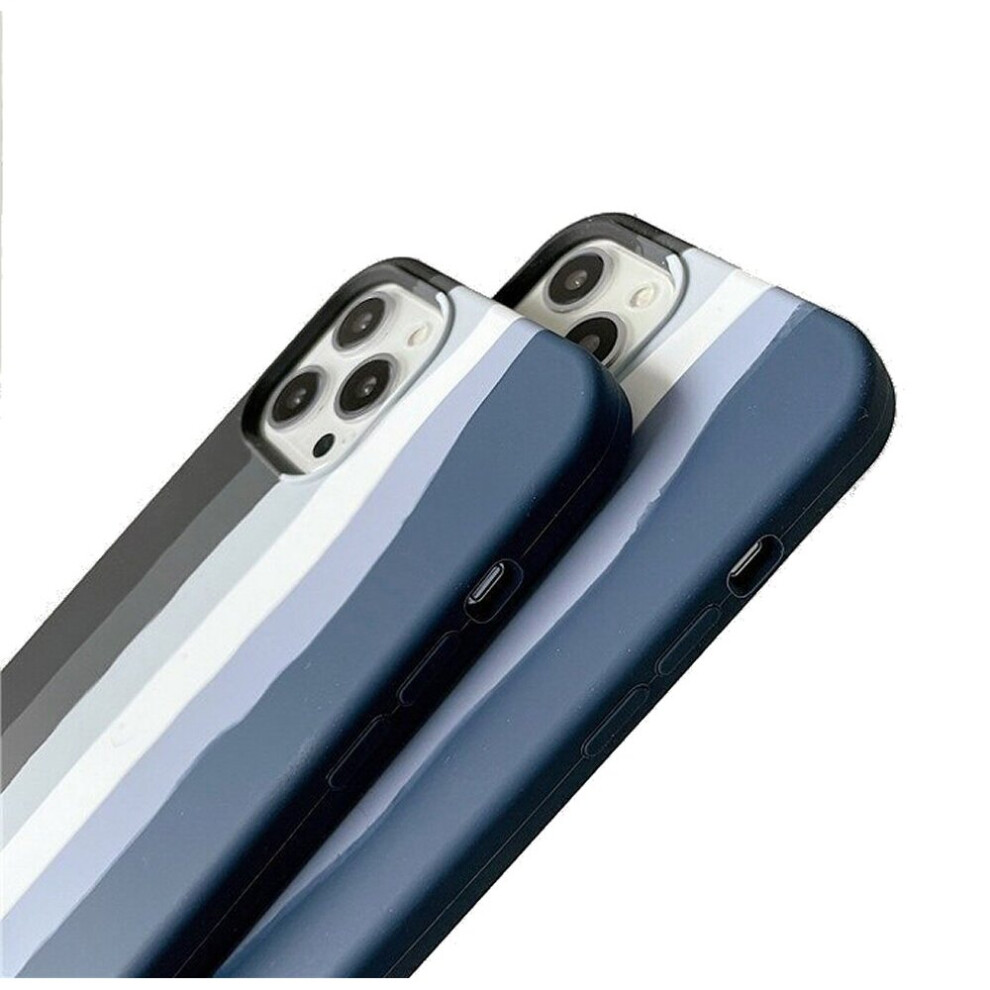 Compatible With Iphone 12 Pro Max - Rainbow Coastal Liquid Silicone Cover Case Multicoloured 7437135573582
