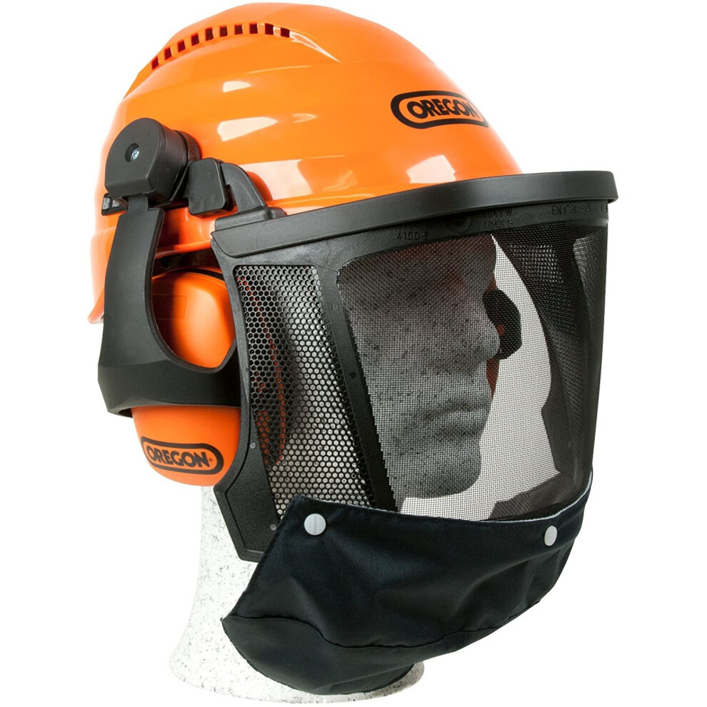 Oregon Waipoua Professional Chainsaw Safety Helmet with Protective Ear Muff and Mesh Visor, Impact Resistant Comfortable Hard Hat Safety Pro