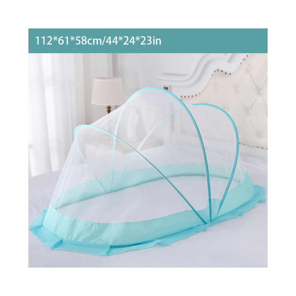 (Blue+Anti-mosquito Cloth) Baby Infant Crib Foldable Mosquito Net Portable
