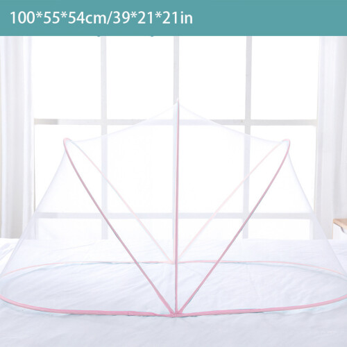 (Pink) Baby Infant Crib Foldable Mosquito Net Portable