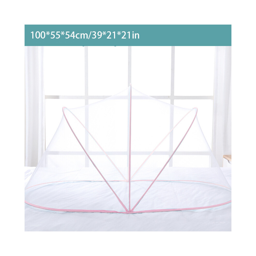 (Pink) Baby Infant Crib Foldable Mosquito Net Portable Pink