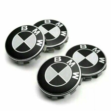BMW Wheel Centre Caps (set of 4) Black & White - 68mm
