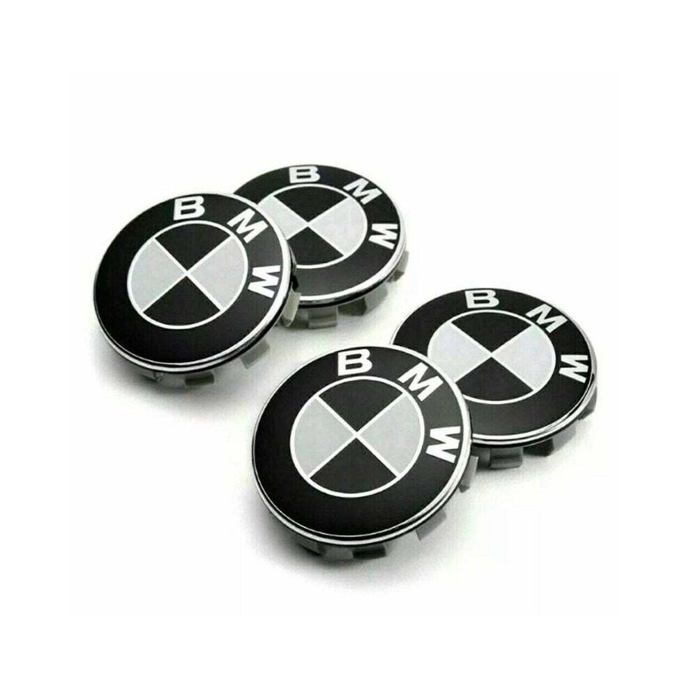 BMW Wheel Centre Caps (set of 4) Black & White - 68mm-image-OPC-P7N8PCH-NEW
