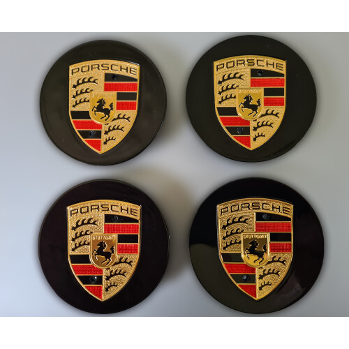 Porsche Wheel Centre Caps | Black 76mm
