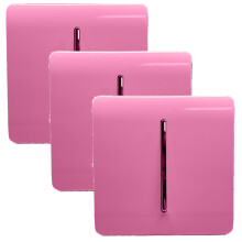 Trendi 1 Gang 2 Way 10 Amp Rocker Chrome Light Switch Glossy Pink (3 Pack)