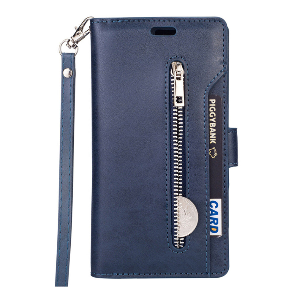 Flip Wallet Case for Samsung Galaxy A90 5G Zipper Cards PU Leather Phone Bag Cover