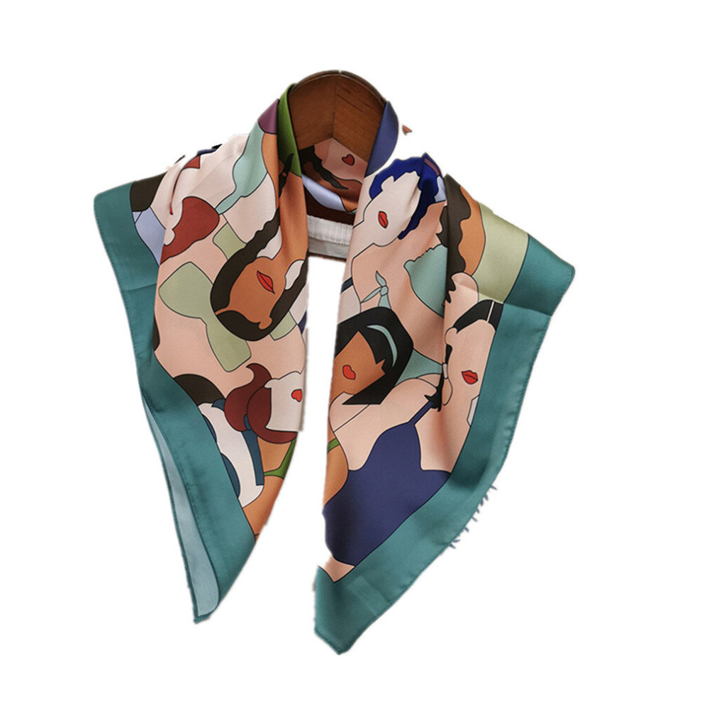 Fashion Print Hair Scarf For Women Silk Satin Kerchief Small Shawls Wraps Women Neckerchief 70cm*70cm Cute Bandana Head Scarves-image-OPC-P7N998T-NEW