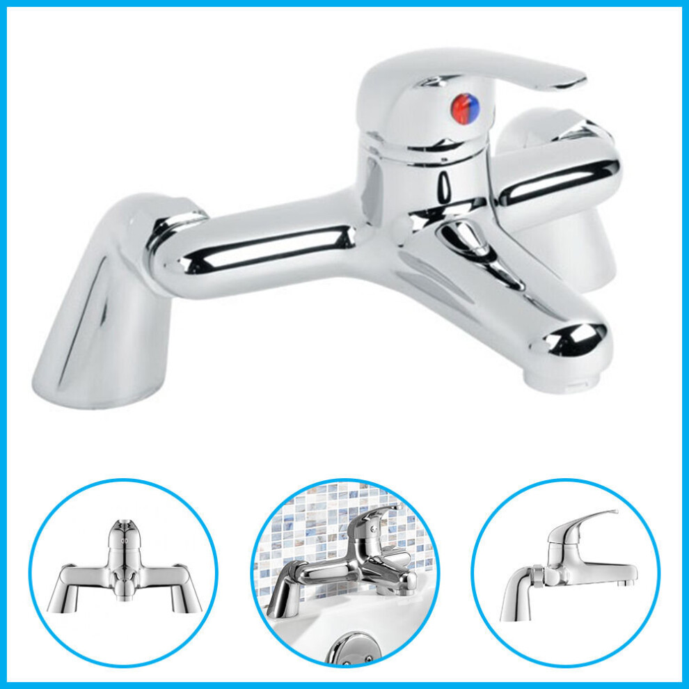 Fnxbathrooms Deck Mounted Chrome Bathroom Bath Filler Mixer Tap
