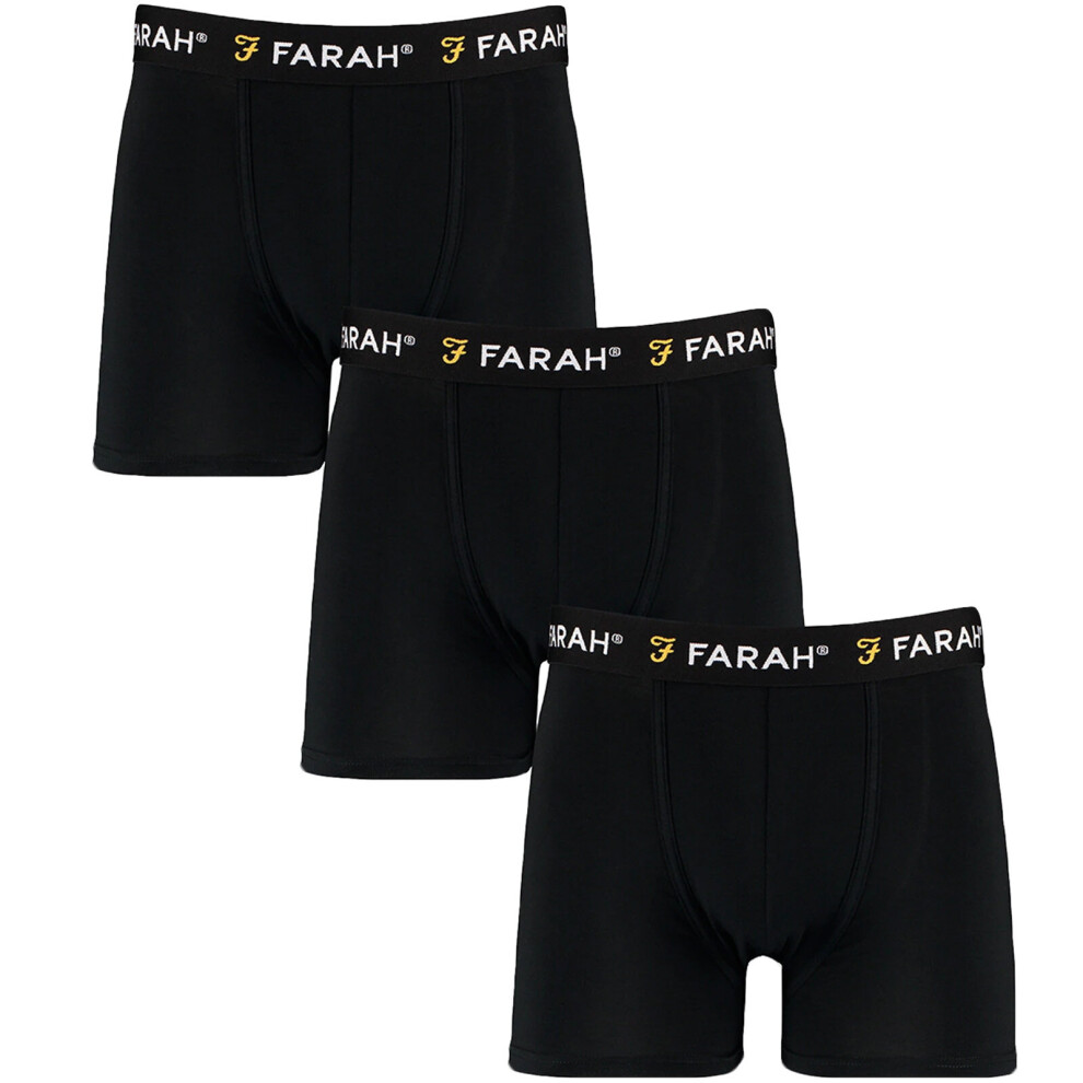 (2XL, Multicoloured) 3 Pack Farah Mens Saginaw Elasticated Underwear Boxer Shorts Briefs - Assorted