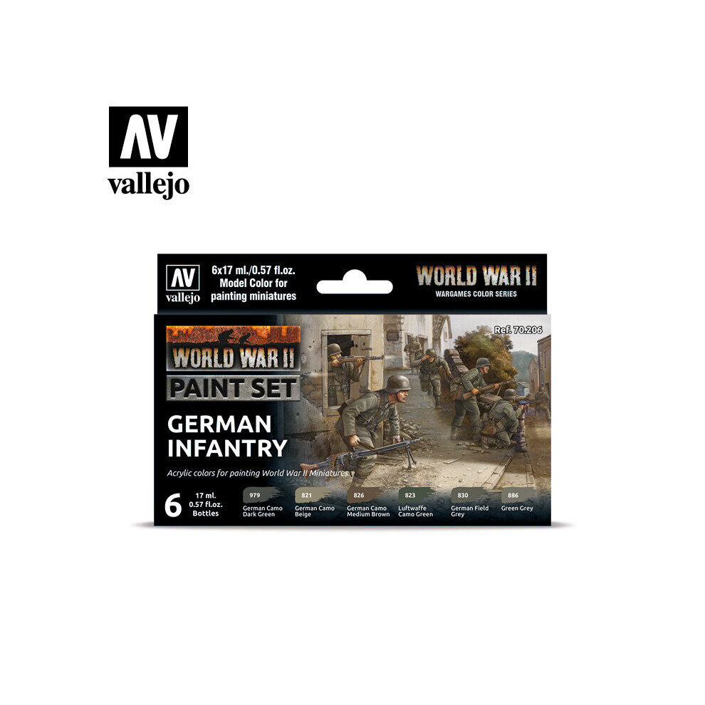 VAL70206 - AV Vallejo Model Color Set - WWII German Infantry (6)