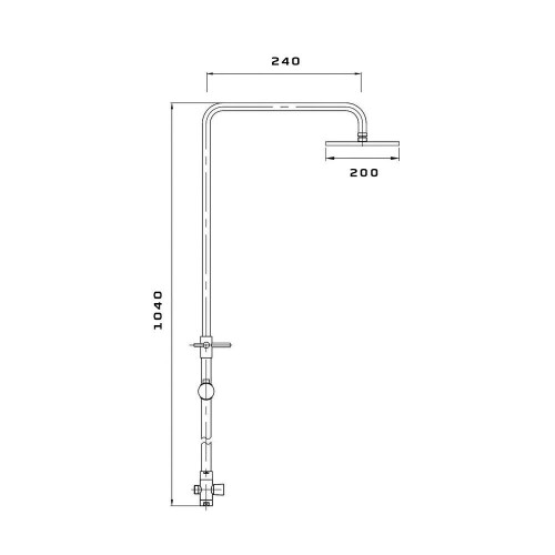 Bathroom  Shower Mixer Tap With Round 3 Way Shower Kit 2