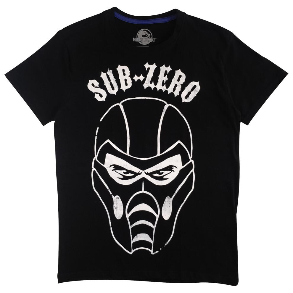 (Black, M) Mortal Kombat T Shirt - Men's - Scorpion Sub-Zero