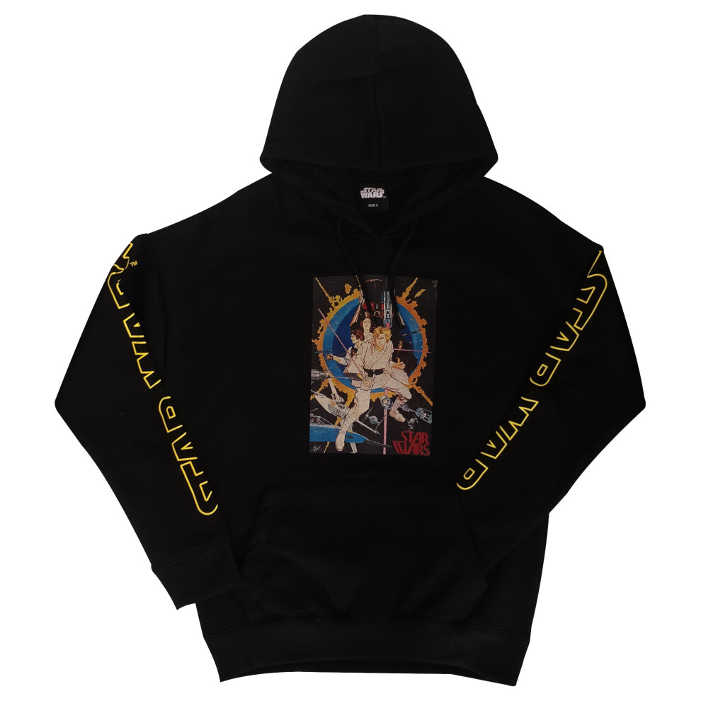 Disney (, S) Star Wars Hoodie - Men's - Vintage Poster Black