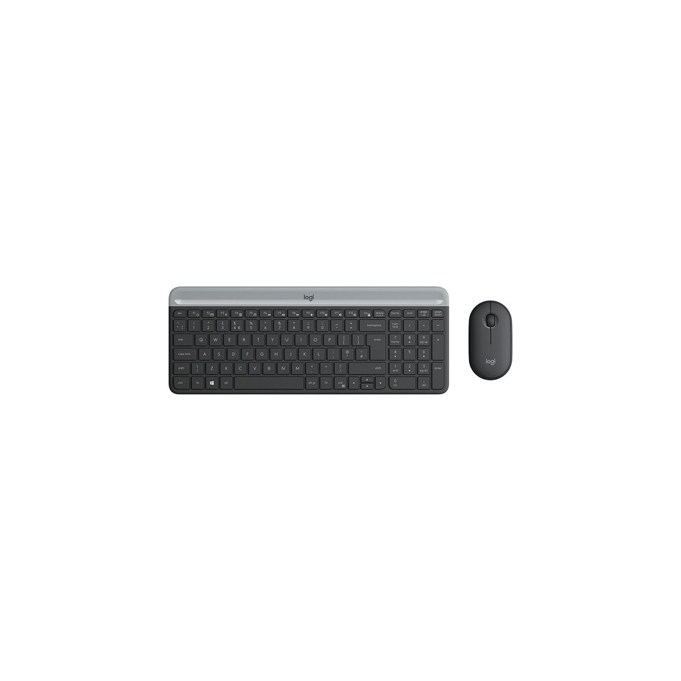 New Logitech Mk470 Slim Wireless Combo Keyboard Rf Wireless Qwerty Spanish Graphite 920-009198