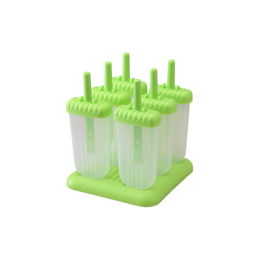 (Oblong, 17cm/6.6in) 6x Ice Lolly Cream Maker DIY Popsicle Mould Frozen Yogurt