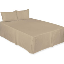 (Latte, Double) Plain Dyed Polycotton Platform Easy Care Base Valance Sheet in 18 colours