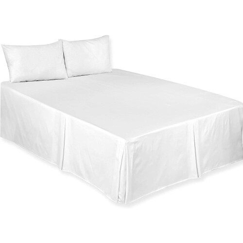 (White, King) Plain Dyed Polycotton Platform Easy Care Base Valance Sheet in 18 colours