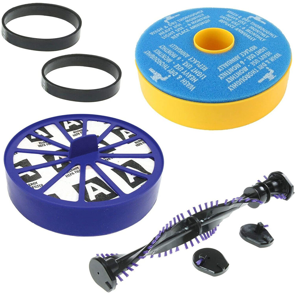 Filters Set + Clutched Brush Bar + Belts for Dyson DC07 Vacuum Allergy Washable Pre & Post Motor HEPA Filter