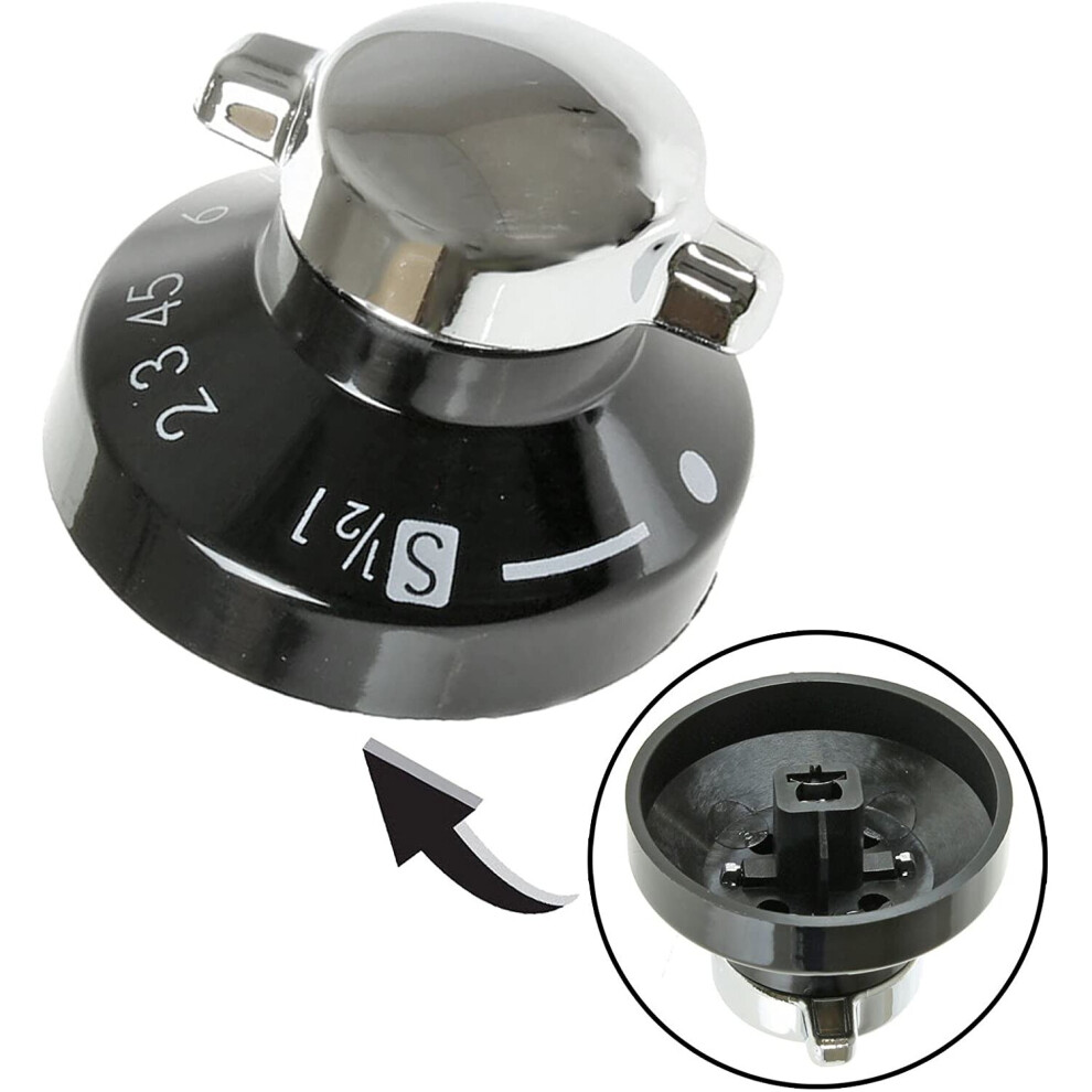 Stoves Oven Knob Gas Hob Cooker Knob Control Switch ( / Pack Of 1) Black/Silver