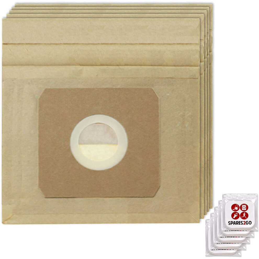 Spares2go Strong Dust Bags For Argos Value Vacuum Cleaner (Pack Of 5) + 5 Freshener Tabs