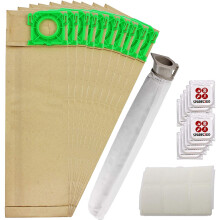 Dust Bags Filter Service Kit for SEBO X1 X2 X3 X4 X5 Extra & C1 C2 C3 Series Vacuum Cleaner (10 Bags, 2 Filters) + 10 Tab Fresheners