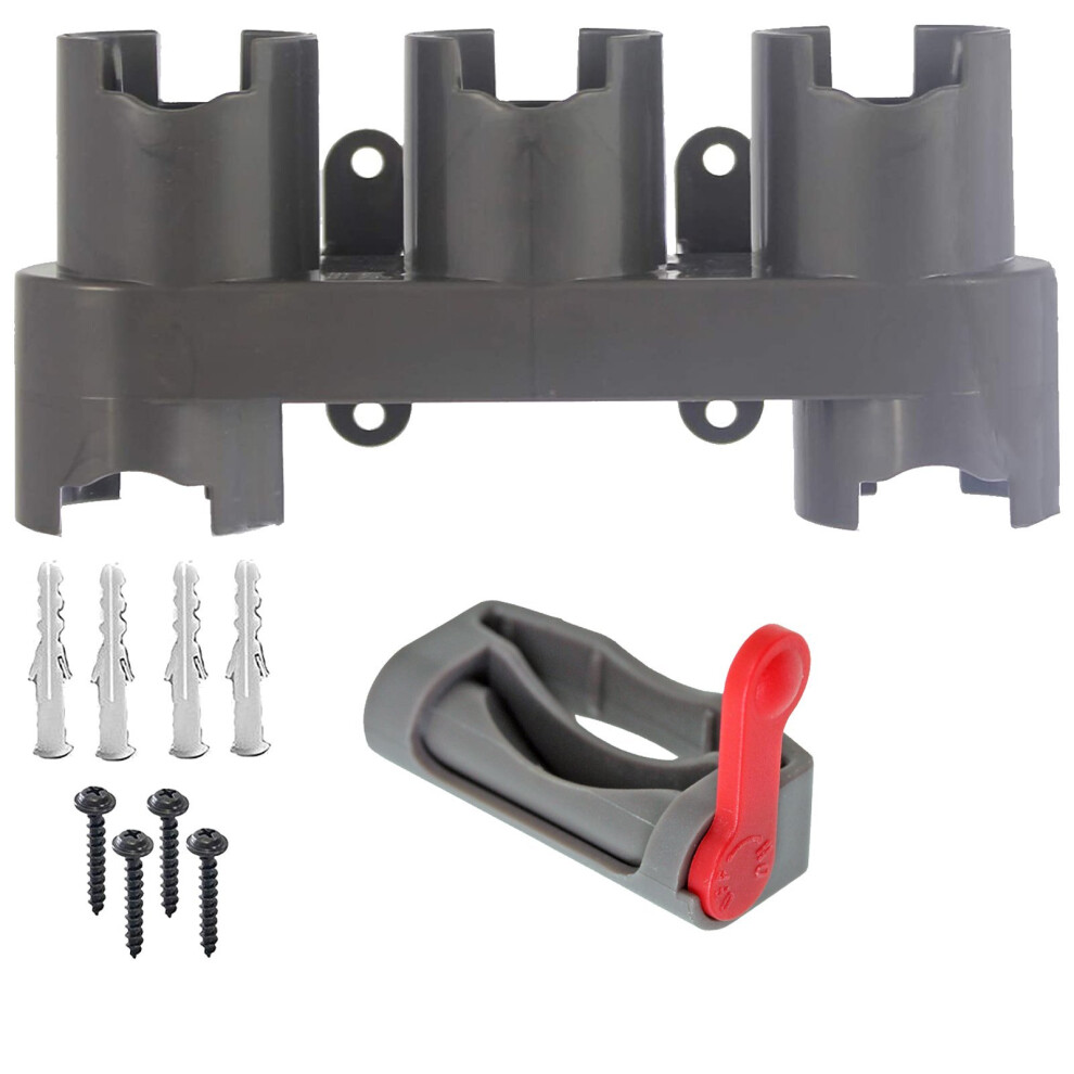Spares2go Wall Mounted Accessory Tool Holder Rack + Trigger Lock For Dyson V7 V8 V10 V11 Vacuum Cleaner