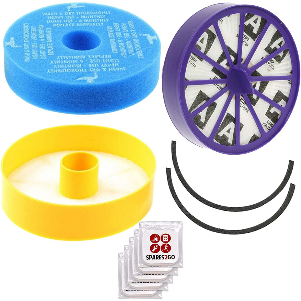 Filters Set + Seal Kit for Dyson DC07 Vacuum Allergy Washable Pre & Post Motor HEPA Filter + 5 Fresheners