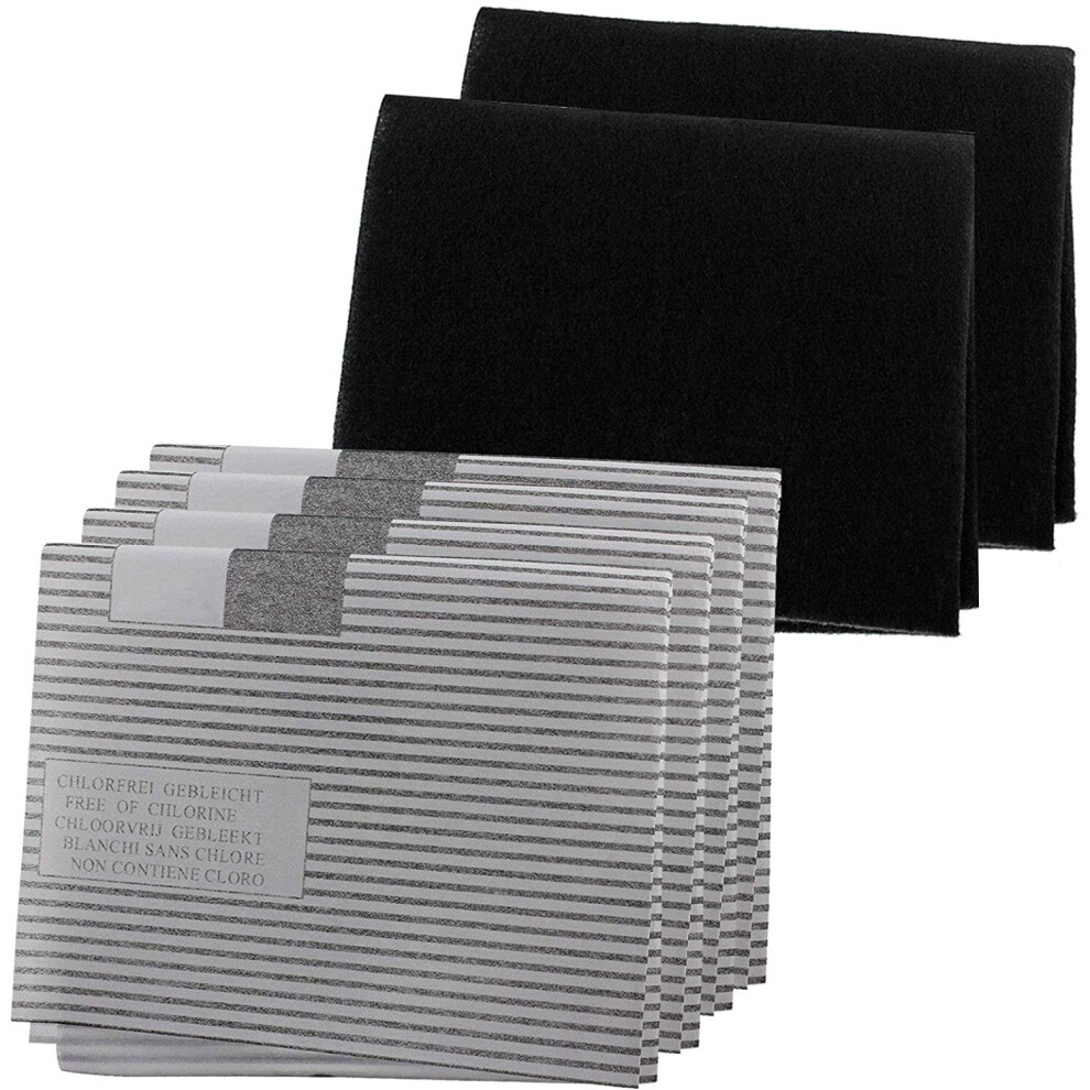 Cooker Hood Filter Set for DE DIETRICH Vent Extractor Fan (4 x Grease + 2 x Carbon Filters)