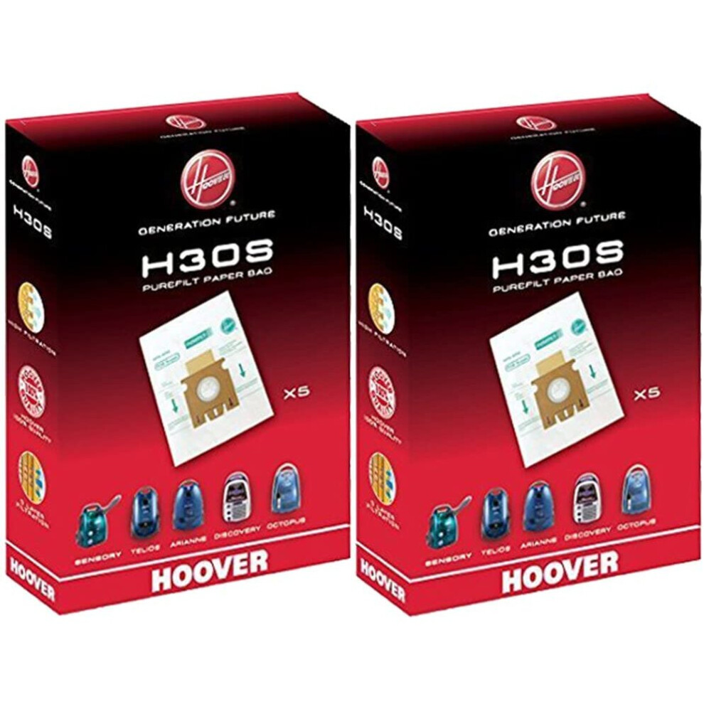 Hoover Vacuum Cleaner H30s Telios Arianne Sensory Discovery Octopus Dust Bag Genuine 09178278 (Pack Of 2)