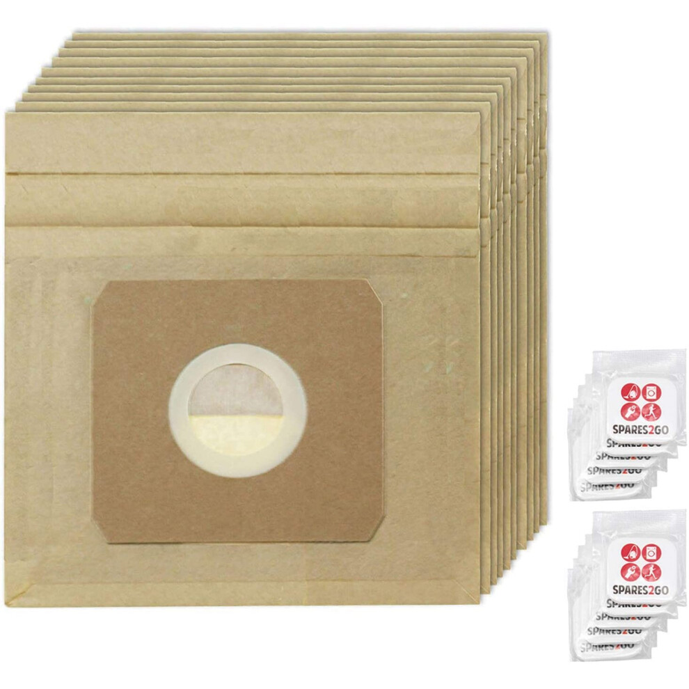 Spares2go Strong Dust Bags For Nilfisk Ht806 Gm60 Coupe Neo Vacuum Cleaner (Pack Of 10) + 10 Freshener Tabs