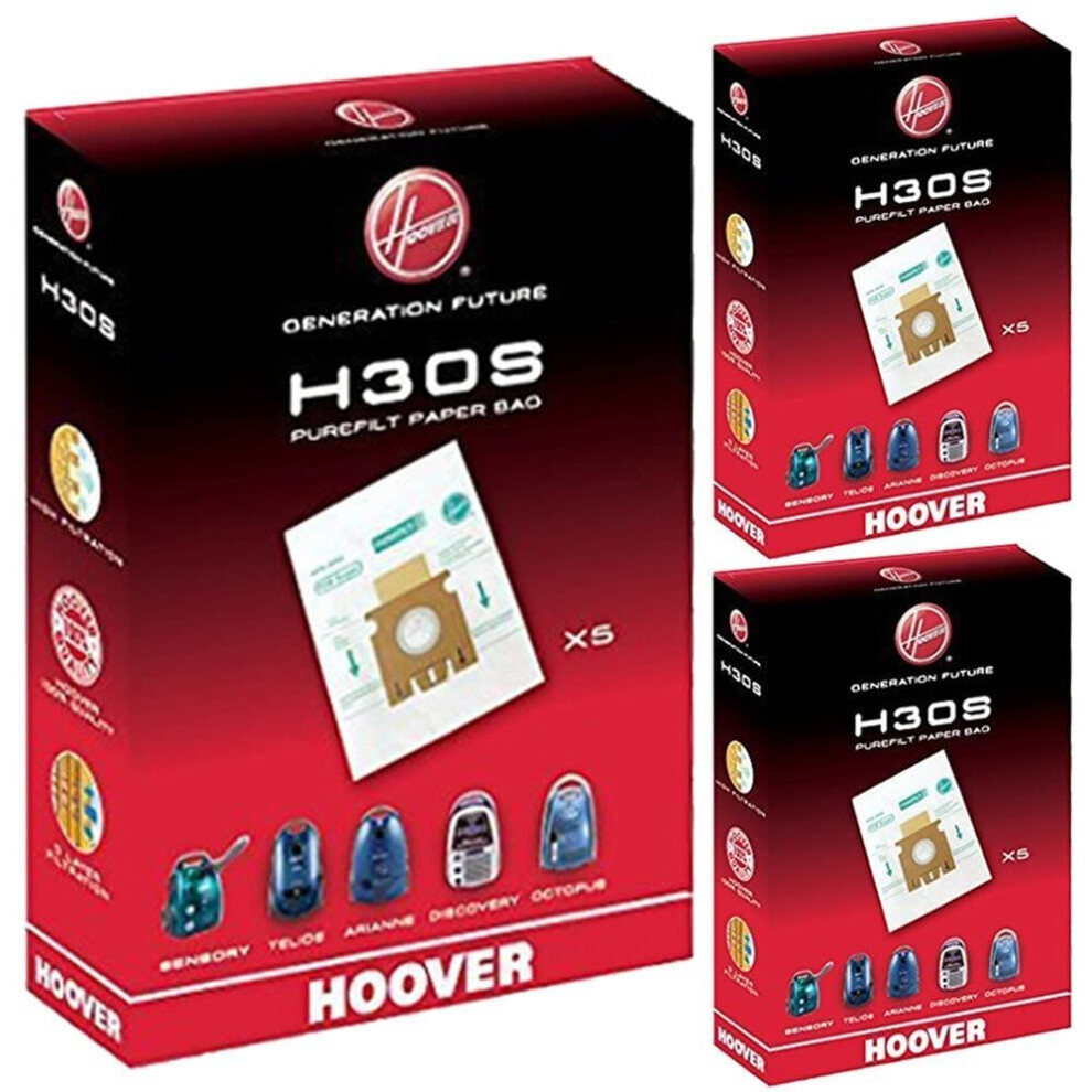 Hoover Vacuum Cleaner H30s Telios Arianne Sensory Discovery Octopus Dust Bag Genuine 09178278 (Pack Of 3)