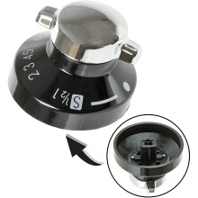 DIPLOMAT Oven Knob ADP5323 ADP5404 ADP5603 ADP5633 Gas Hob Cooker Knob Control Switch (Black / Silver, Pack of 1)