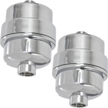 UNIVERSAL Shower Head Filter Chrome Steel Effect Hard Water Purifier Softener (Pack of 2)