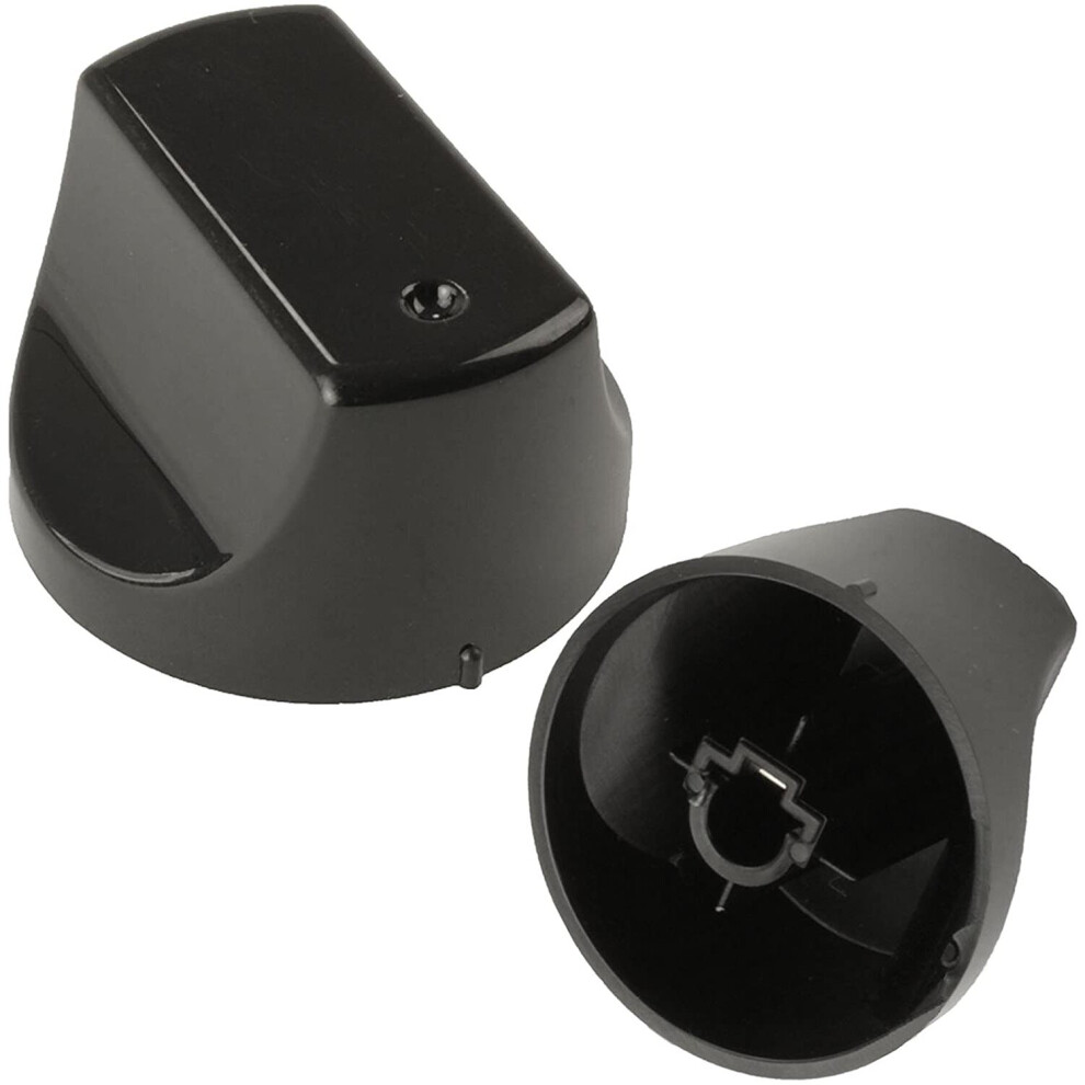 Spares2go Control Switch Knobs For Hotpoint Oven Cooker (Pack Of 2) Black