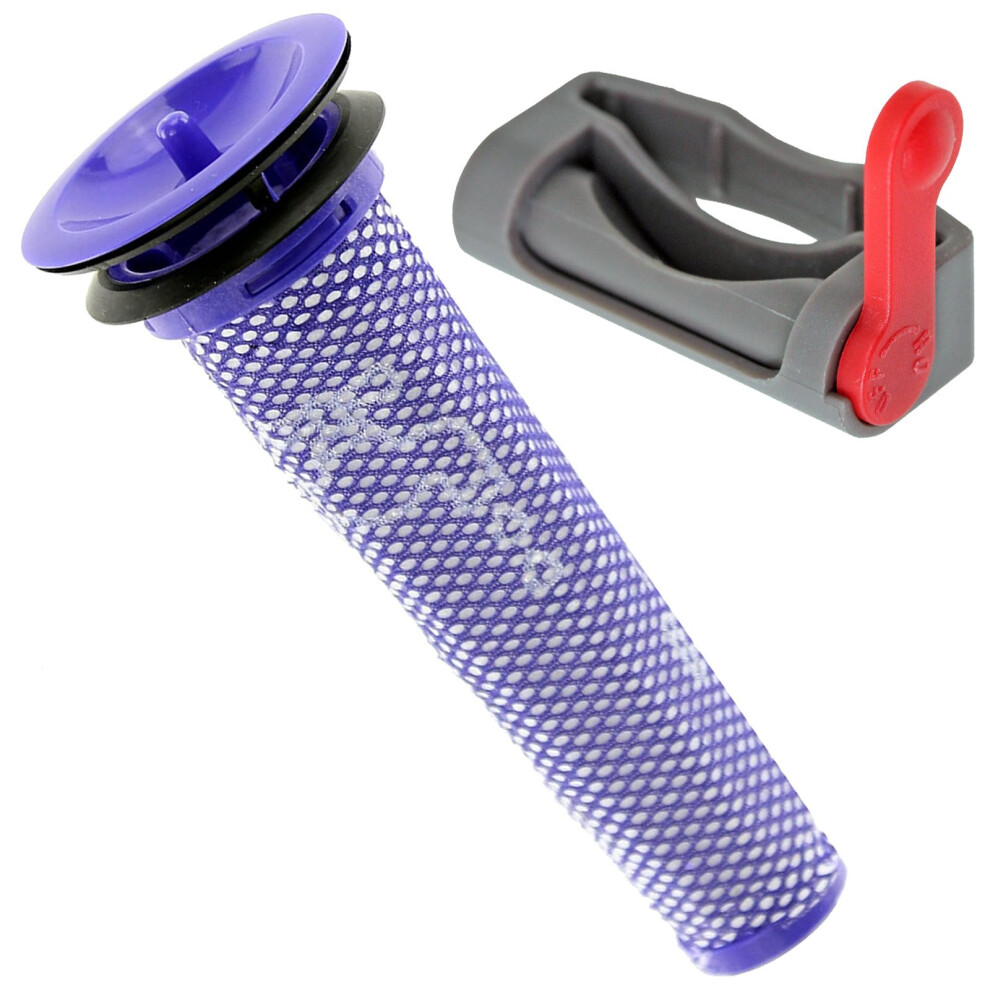 Washable Pre-Motor Stick Filter + Trigger Lock for Dyson V7 Vacuum Cleaner