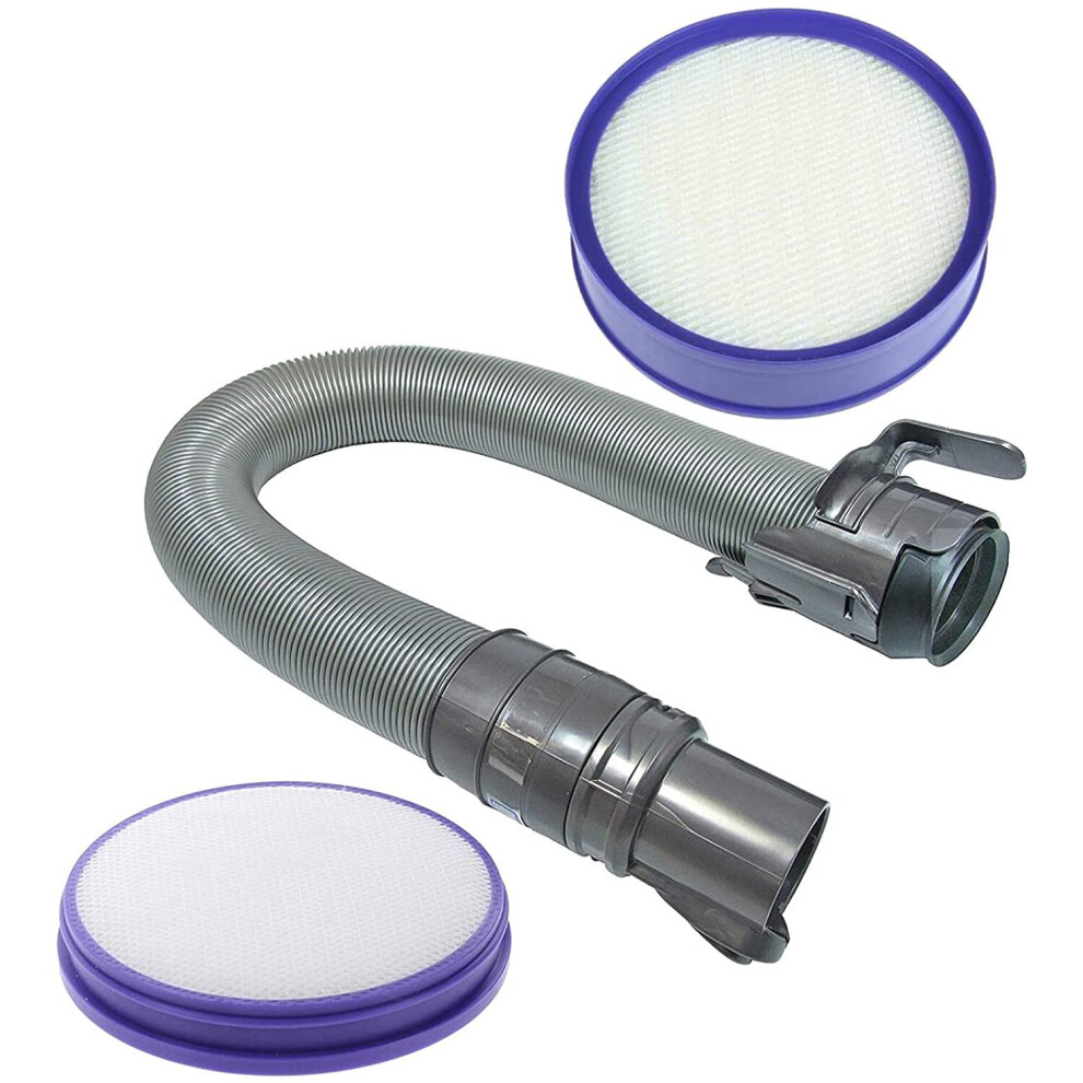 Vacuum Filter Kit + Hose for Dyson DC27 Animal All Floors Pipe (Grey / Steel) Pre & Post Motor