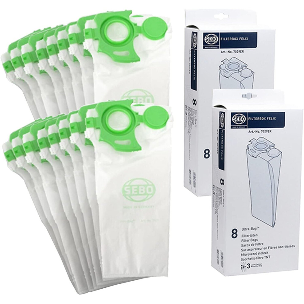 SEBO Vacuum Cleaner Dust Bags Genuine Felix UltraBag 7029ER (Pack of 16)