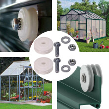 Greenhouse Sliding Door Wheel Repair Kit - 2x 22mm Nylon Wheels with Bearings + Hardware