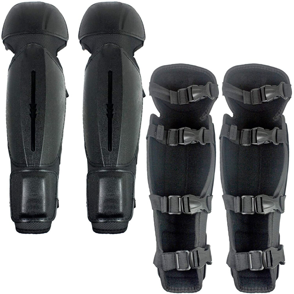 Knee & Shin Guards for Chainsaw (One Size, Black, 2 Pairs)