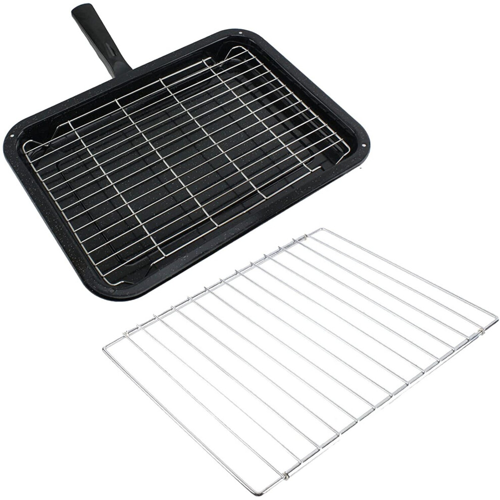 Spares2go Small Grill Pan With Rack And Detachable Handle + Adjustable Grill Shelf For Bush Oven Cooker