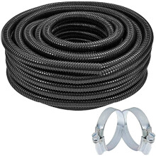Universal Swimming Pool Hot Tub Pump Hose Filter Corrugated Pipe Tube+ 2 Clamp Clips (25mm, 5m)