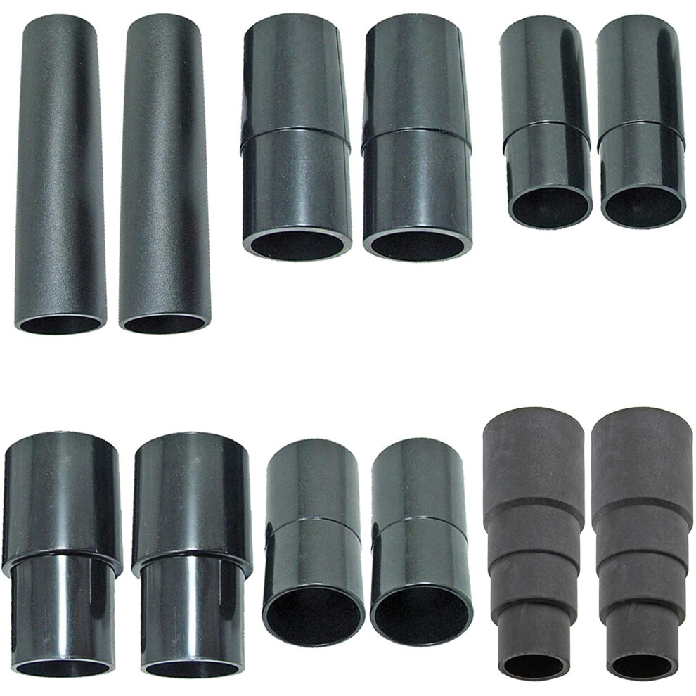 Spares2go Sander Planer Dust Extractor Power Tool Adapters For & Decker (Pack Of 12, 26Mm 30Mm 32Mm 35Mm 38Mm) Black
