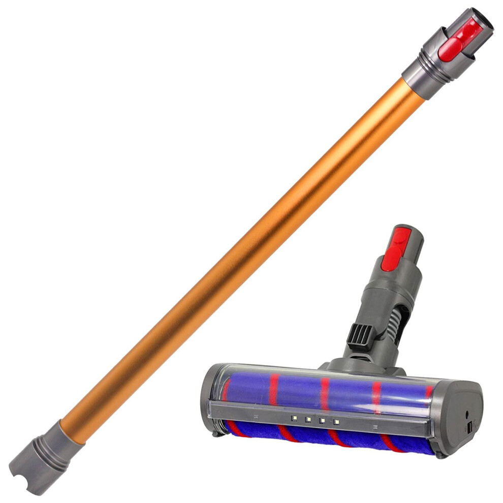 Spares2go Soft Roller Hard Floor Turbine Tool For Dyson V11 Sv14 Vacuum + Orange Rod Wand