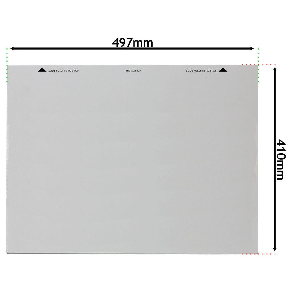 Spares2go Main Inner Door Glass Pane For Belling Oven Cooker (497Mm X 410Mm)