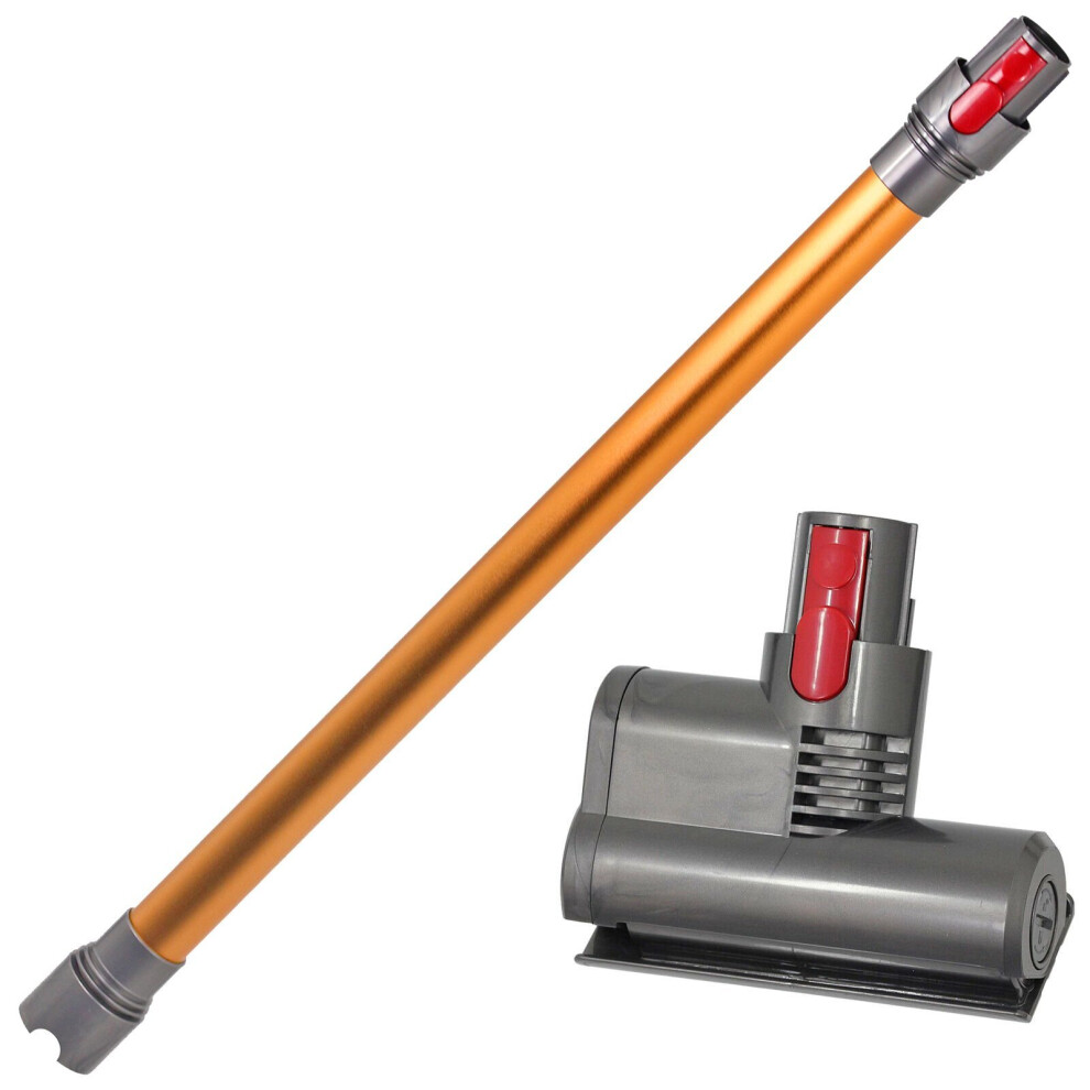 Spares2go Vacuum Mini Motorised Turbine Brush For Dyson V10 Sv12 + Rod Wand Tube Orange