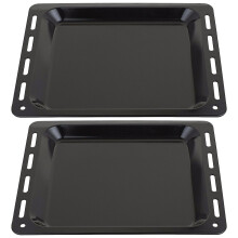 Baking Tray Enamelled Pan for Flavel DEHS6X DGHS6X DGHS6XP Oven Cooker (448mm x 360mm x 25mm, Pack of 2)